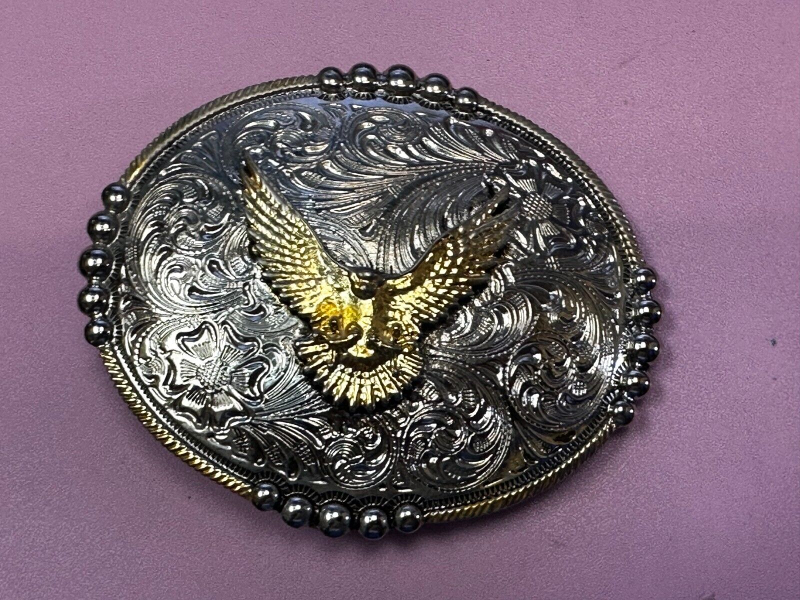 American Bald Eagle - Coming At Ya - Unique Western Two Tone Belt Buckle