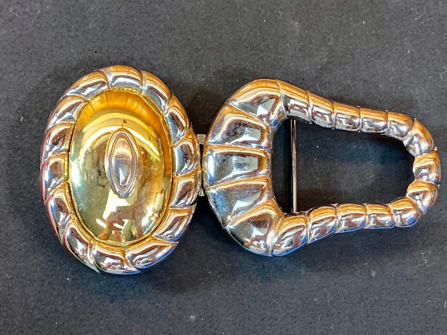 Two Piece - Gold Tone Belt Buckle By Damebelt