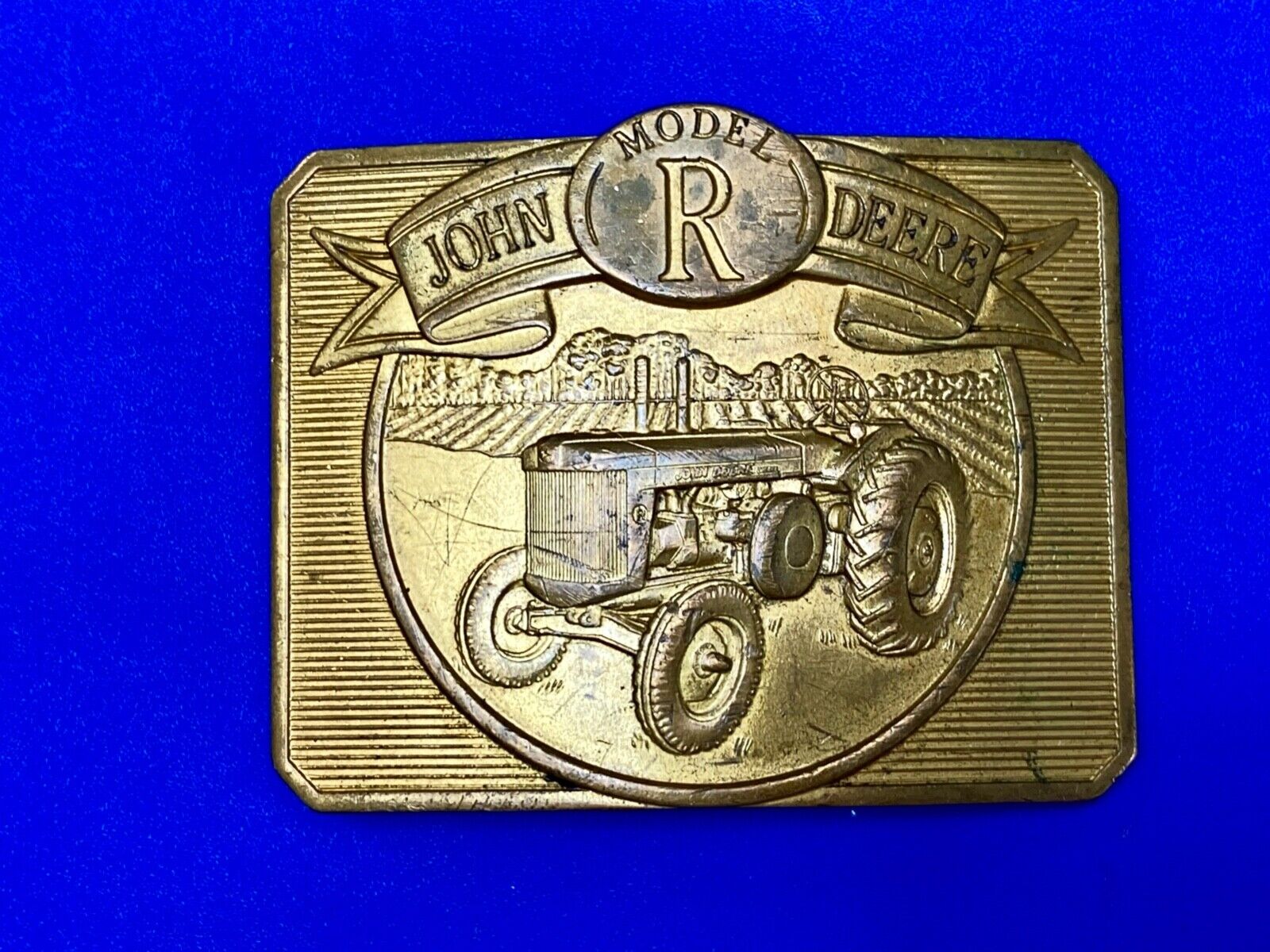 Vintage 1990 John Deere Tractors Model R Diesel commemorative belt buckle