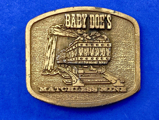 Vintage Baby Doe’s - Matchless Mine belt buckle - Coal Oil Miners 