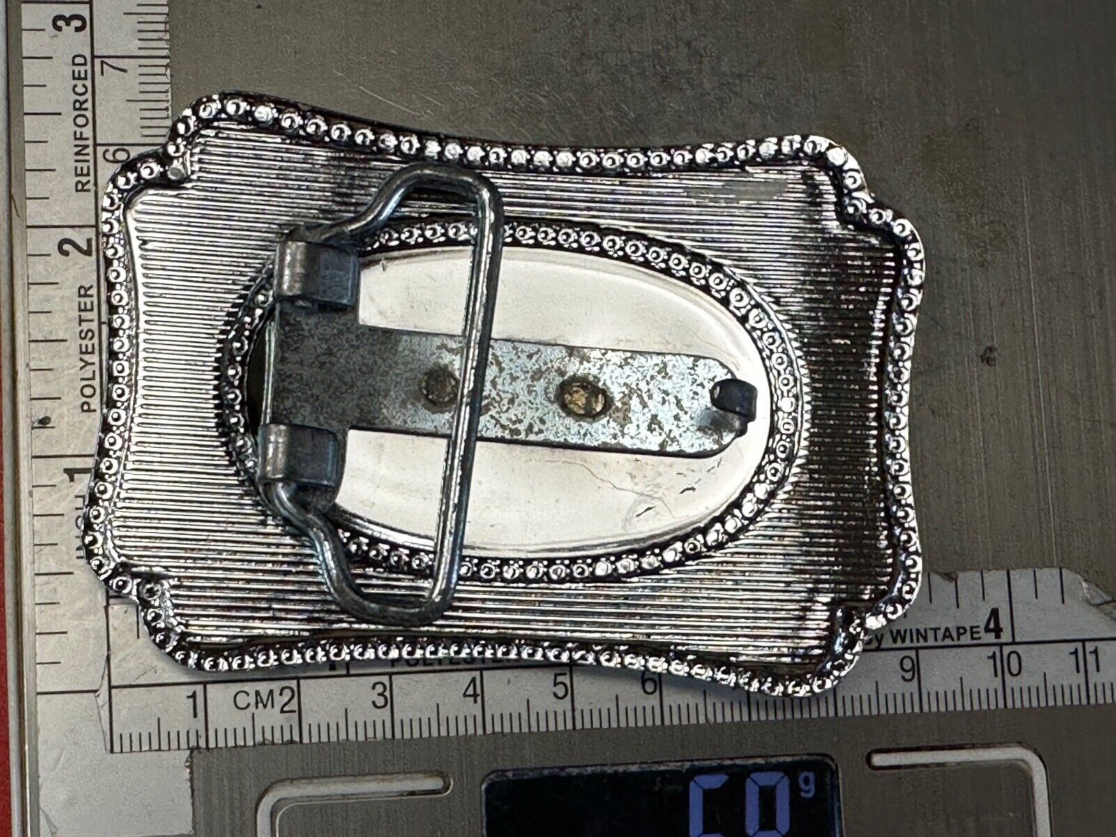 Vintage Horse Drawn Covered wagon on western two tone belt buckle