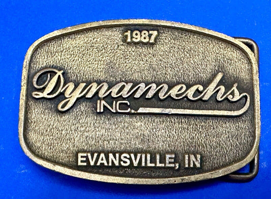 Vintage 1987 Dynamechs INC  Evansville IN Truck Service  belt buckle by CD Hit