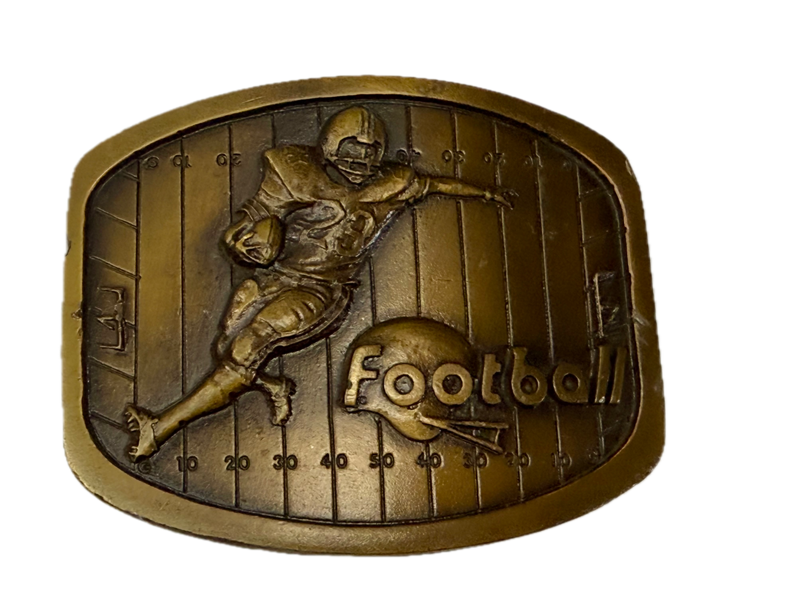 American Sports Football Player Brass Tone VTG 1979 Indiana Metal Belt Buckle