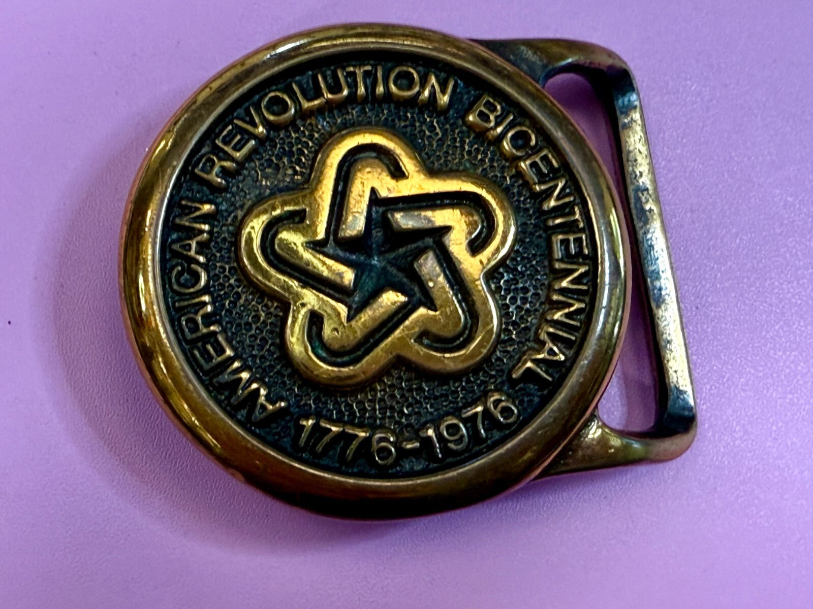 American Revolution Bicentennial Solid Brass Taylor Music Nashville Belt Buckle