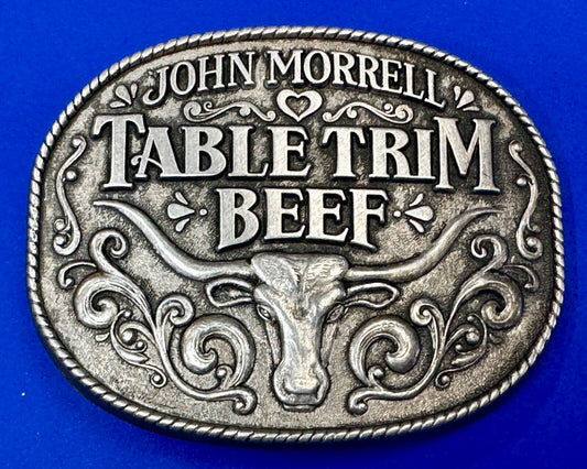 Table Trim beef - John Morrell vintage meat supplier store belt buckle