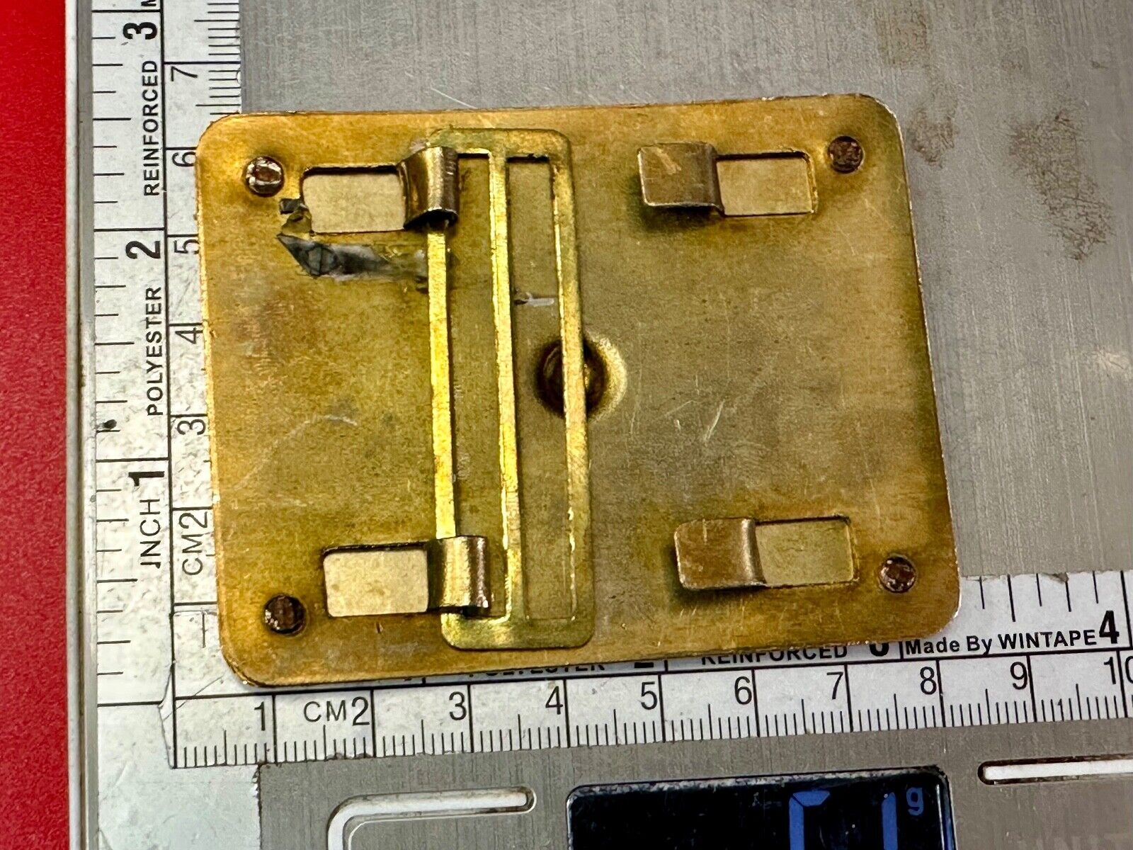 Unique Iron Cross Emblem on gold tone dress vintage belt buckle