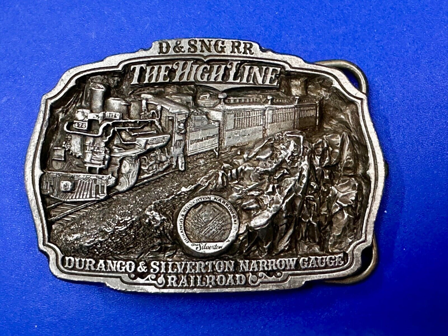 Train Rail Road Durango & Silverton Narrow Gauge C+J Vintage 1980s  Belt Buckle