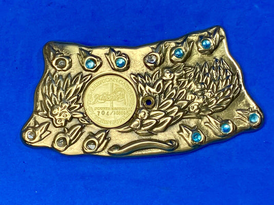 American Carousel 4th  coin collectors centerpiece Large gold tone belt buckle