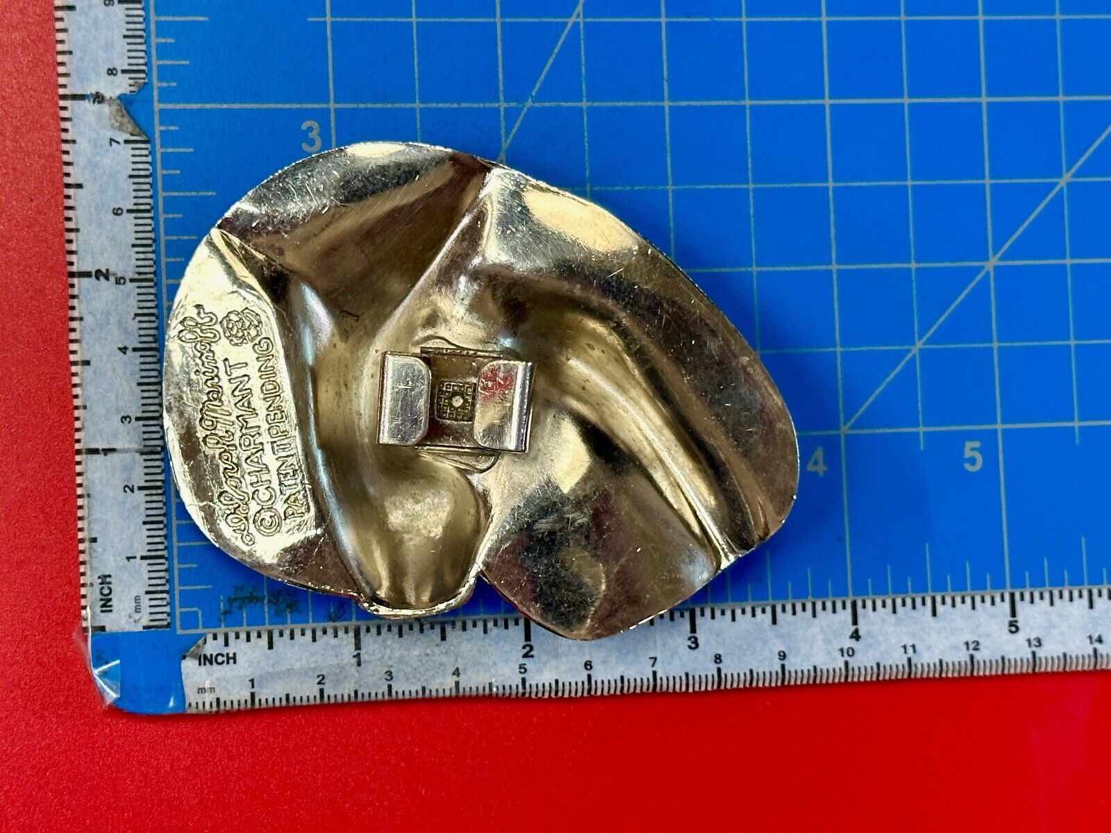 Abstract Silver tone Knot Belt Slide Buckle slide by Charmant Beverly Hills
