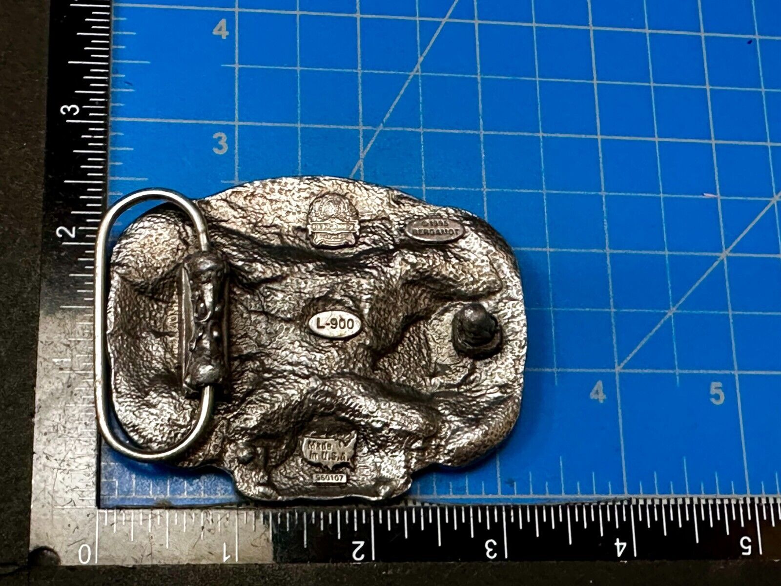Two Train Engine Side by Side  RailRoad RR  1990's L-900 Bergamot Belt Buckle