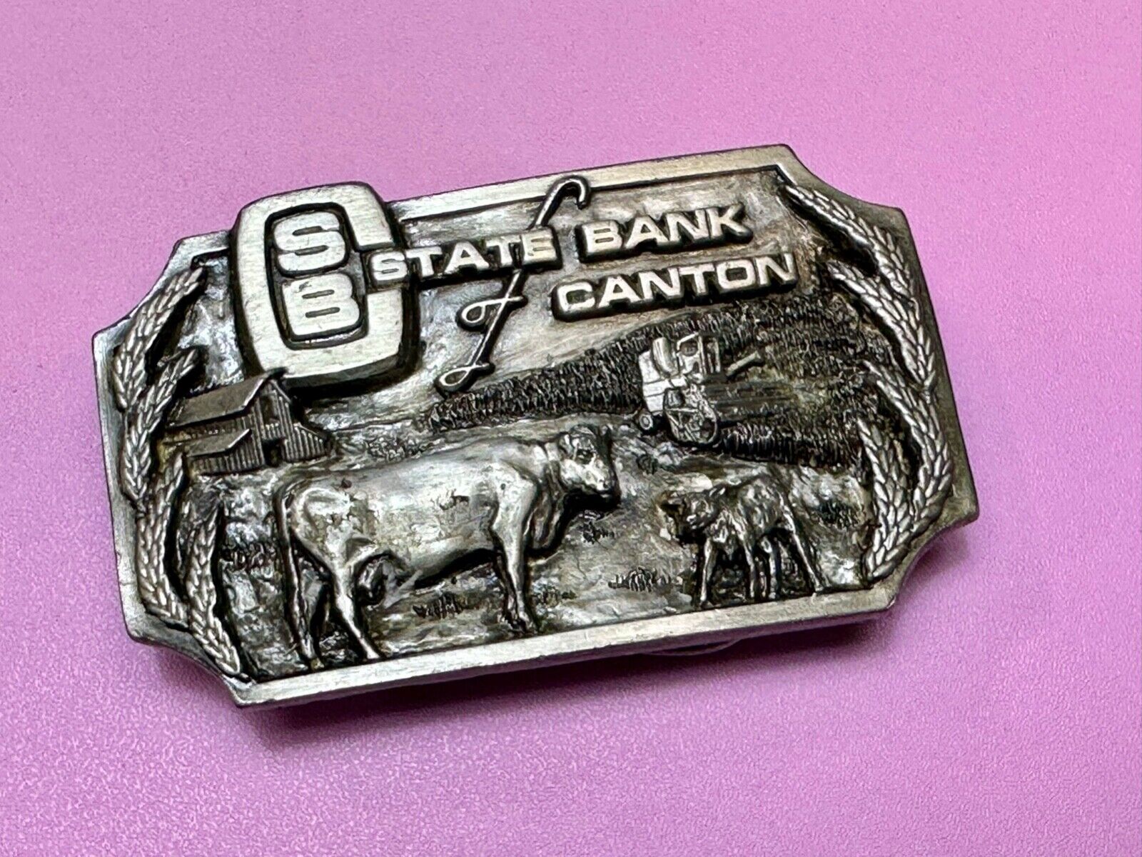 Vintage 1982 The state bank of Canton charted 1895 collectable rare belt buckle