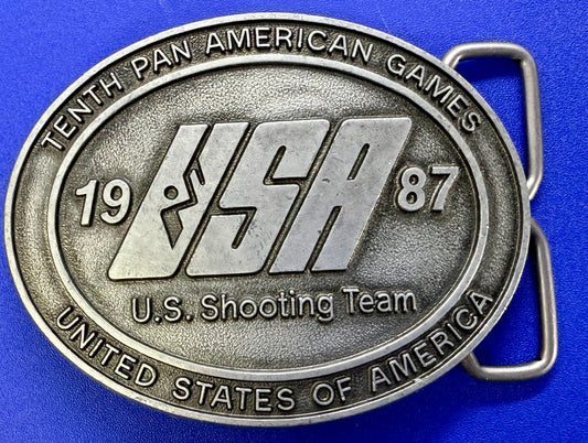 1987 USA U.S. Shooting Team Pan Am Games Commemorative NOS Belt Buckle