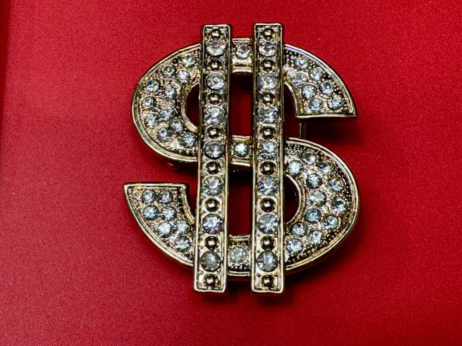 All about the $ - Jeweled Rhinestone covered Dollar Sign money cutout belt buck