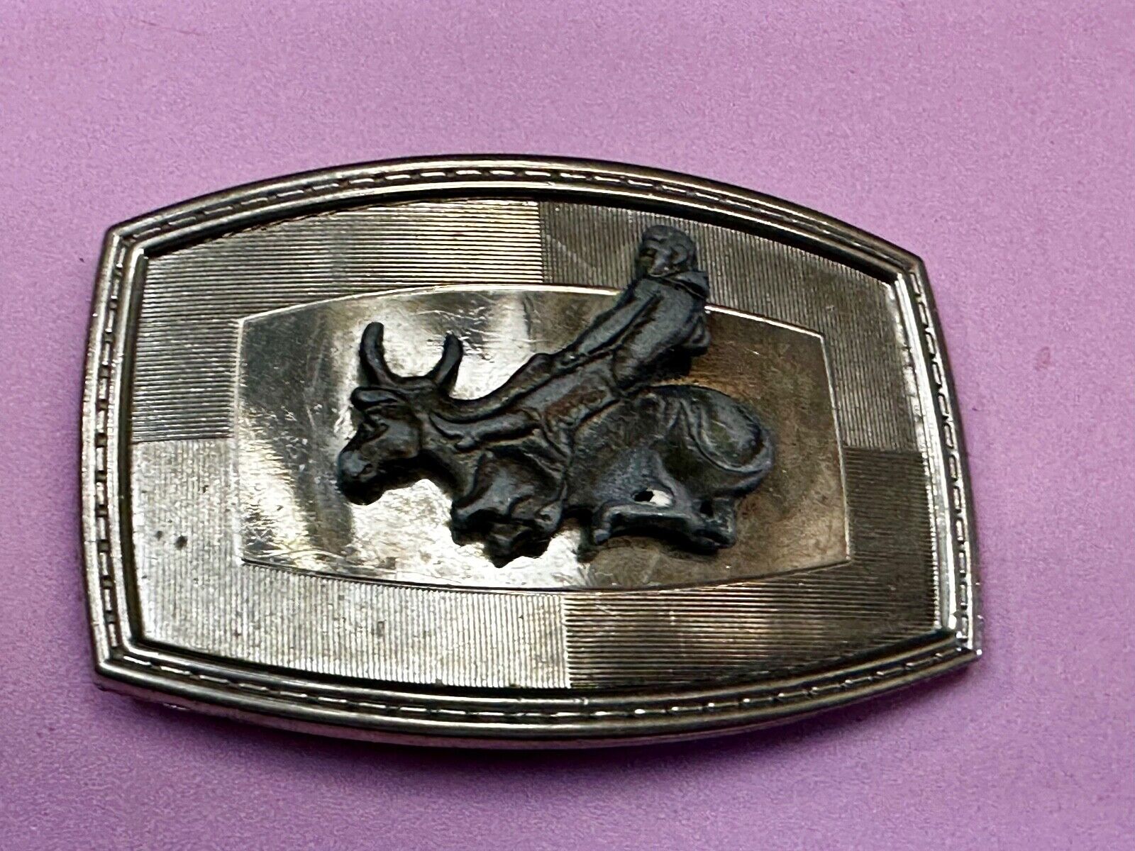 Vintage Cowboy on Bucking Saddle Bronc western belt buckle