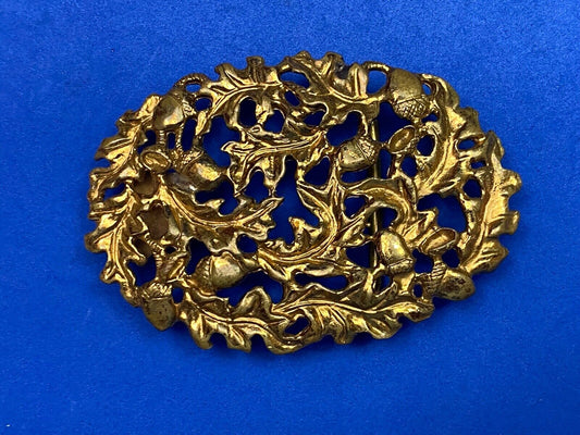 Unique See Thought Vintage Gold Color Western Oval Floral Theme Belt Buckle 
