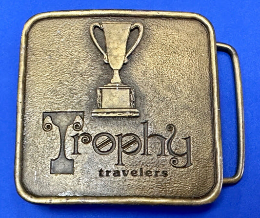 Trophy Travelers vintage Promo Company Advertising MPA 1975 belt buckle