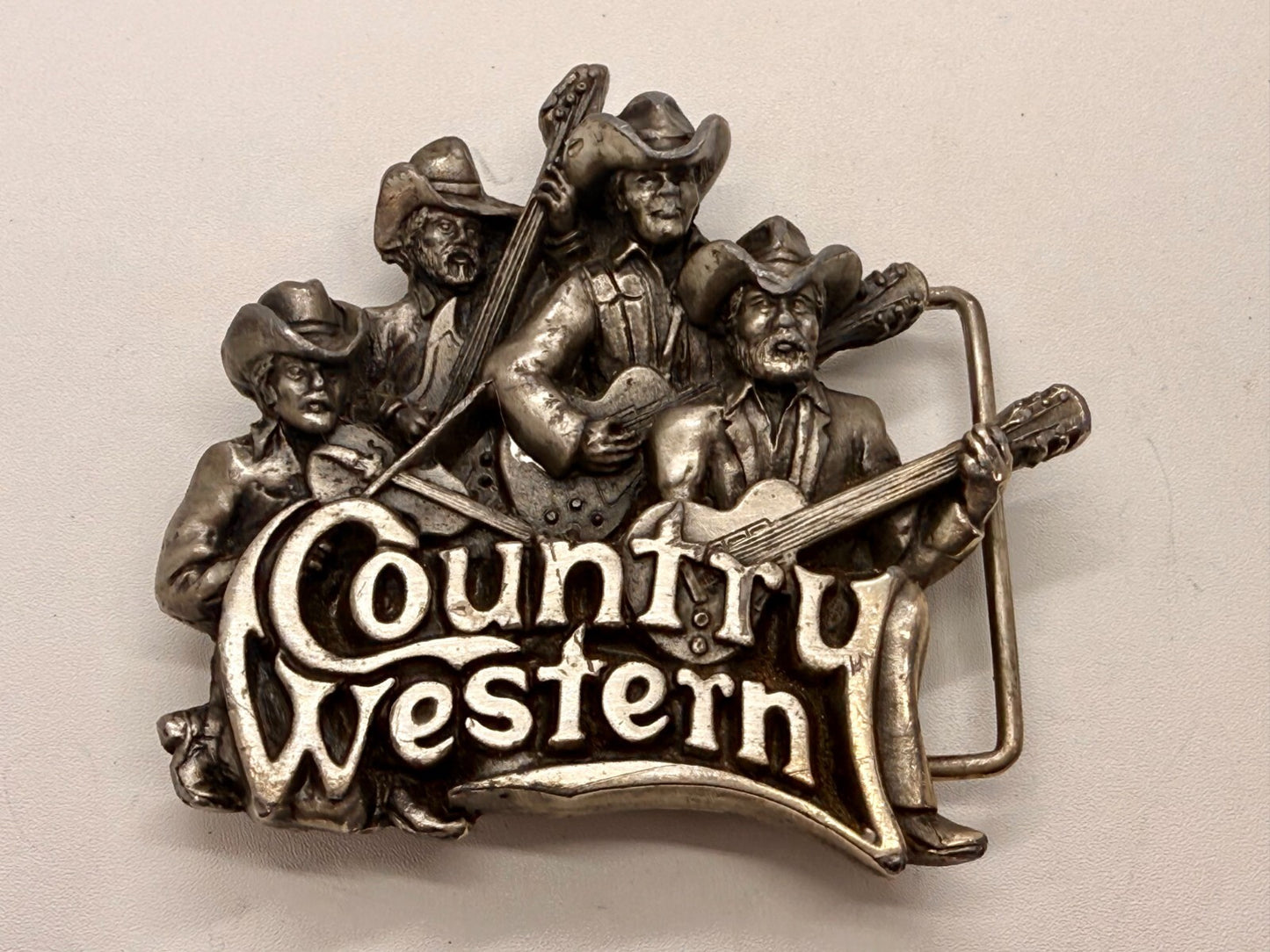 American Country Western Music Musician Vintage 1980 Bergamot Belt Buckle
