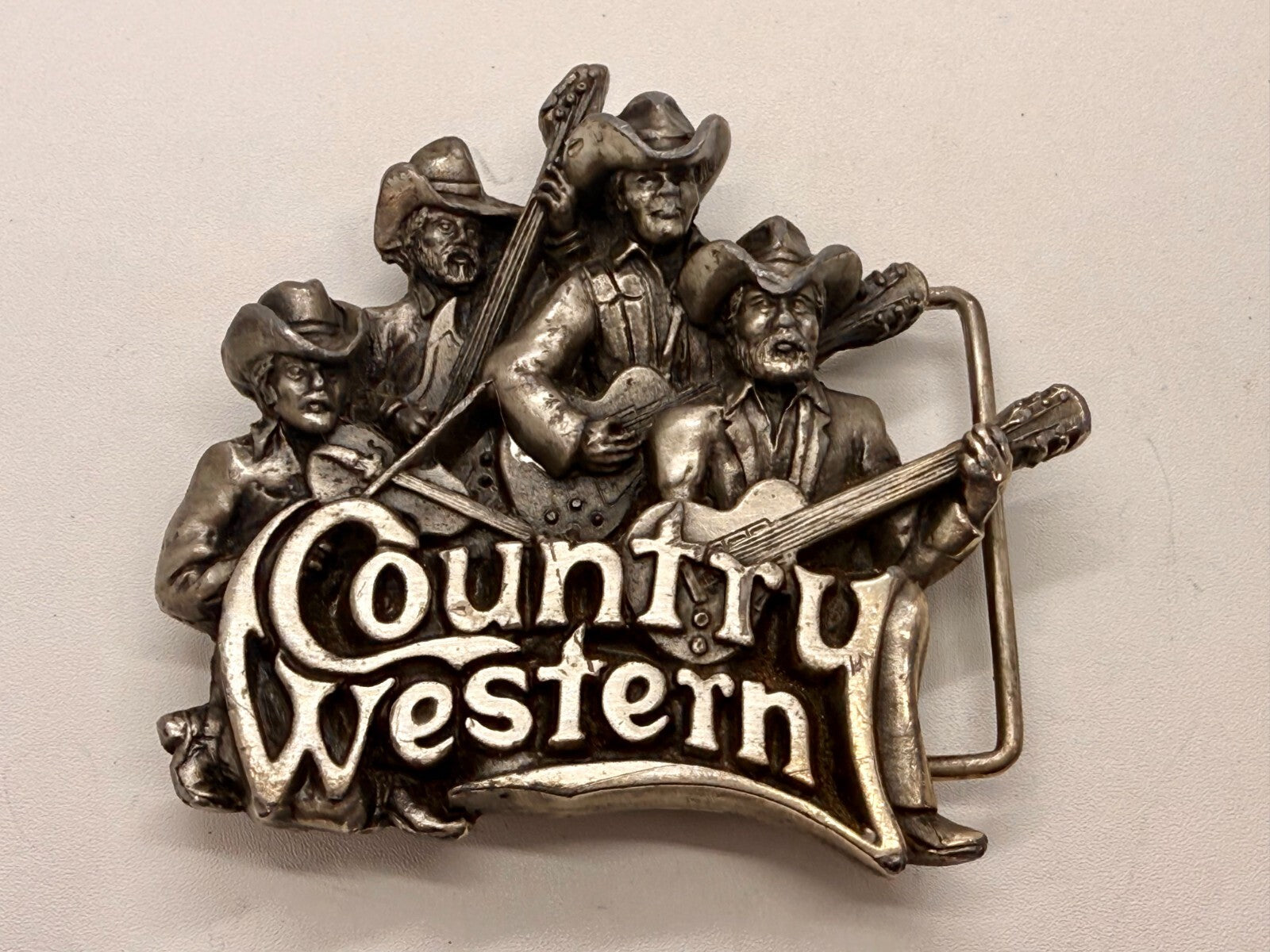 American Country Western Music Musician Vintage 1980 Bergamot Belt Buckle