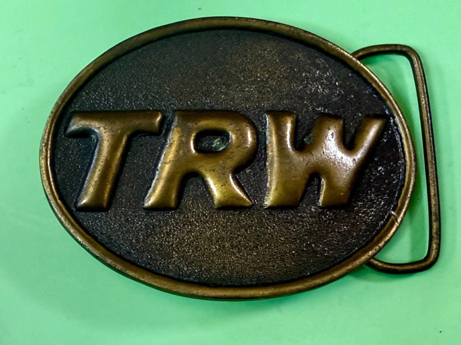 TRW Automotive Parts Advertising Promo Vintage Indiana Metal Craft Belt Buckle