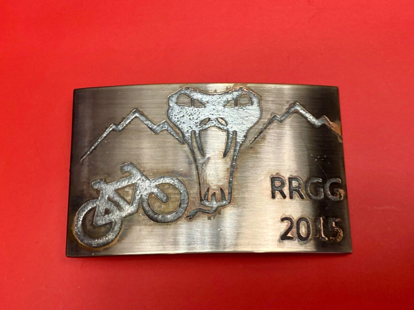 Used 2015 RRGG Mountain BMX Bike Belt Buckle Viper Logo Event Trail Ride Race