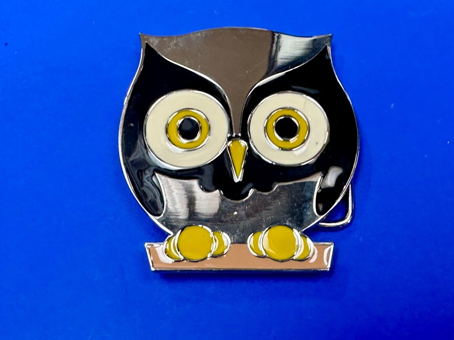 Adorable Perched OWL - Big Eyed Animal Lovers cutout belt buckle