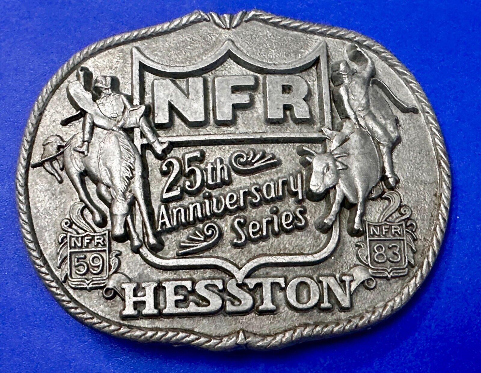 25 Year Anniversary Hesston NFR National Finals Rodeo Cowboys Belt Buckle