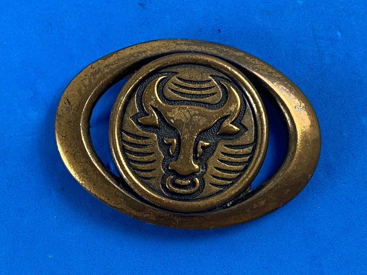 Vintage Diablo Cow Skull Western Belt Buckle 