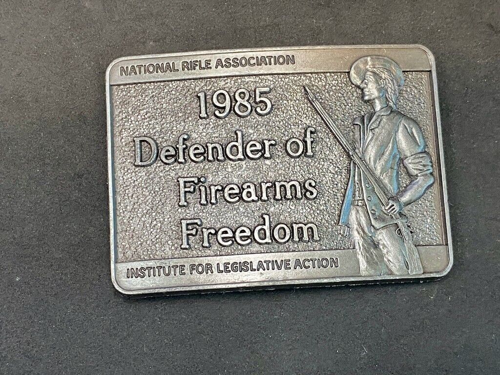 Vimntage 1985 Nra Defender Of Firearms Freedom Belt Buckle