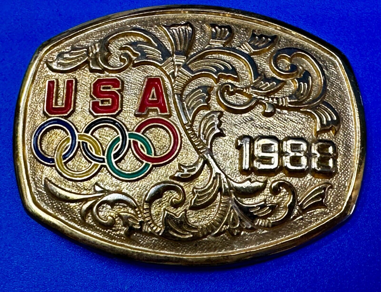 USA 1988 Olympic Games Commemorative Vintage Belt Buckle