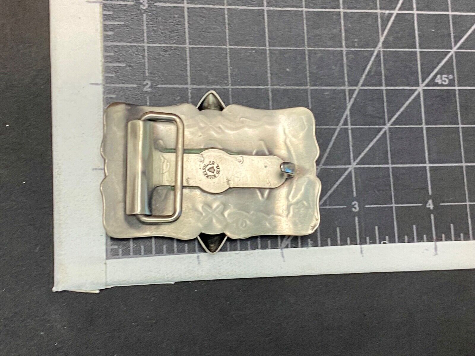 Beautiful Nickel Silver Southwestern 2.5" Wide Belt Buckle By Bell