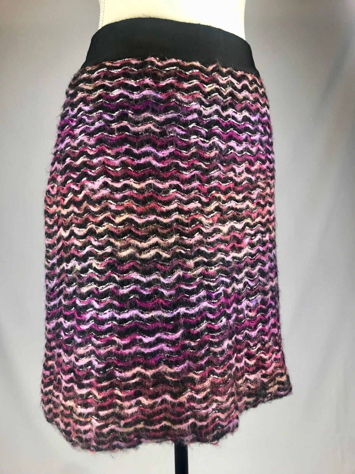 Anthropologie KNITTED & KNOTTED "Violet Vibrations" Sweater Skirt 8 Mohair Wool