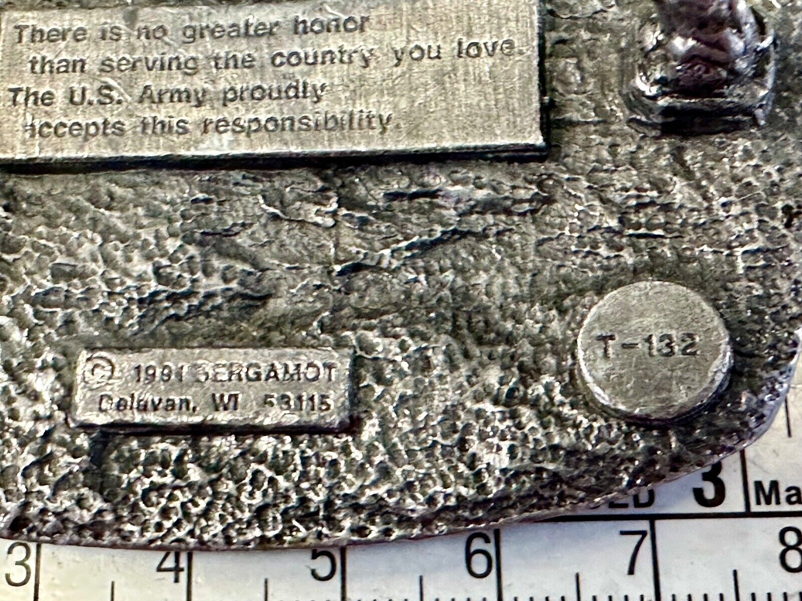 US United States Army No greater Honor than serving 91 Commemorative belt buckle