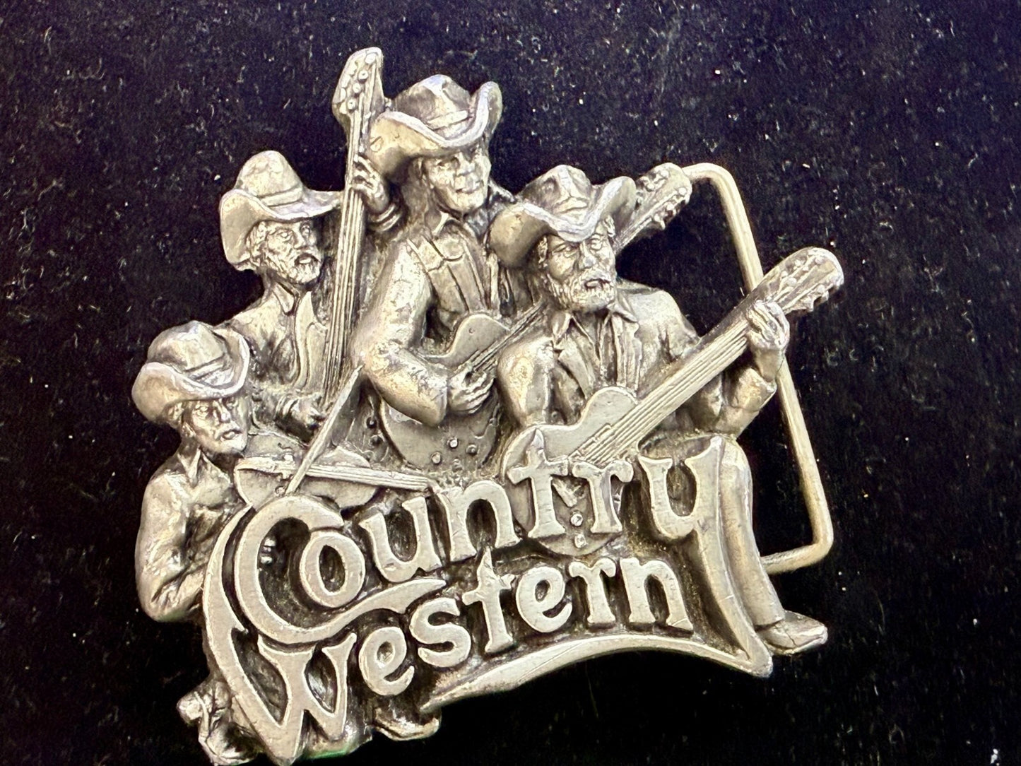 American Country Western Music Musician Vintage 1980 Bergamot Belt Buckle