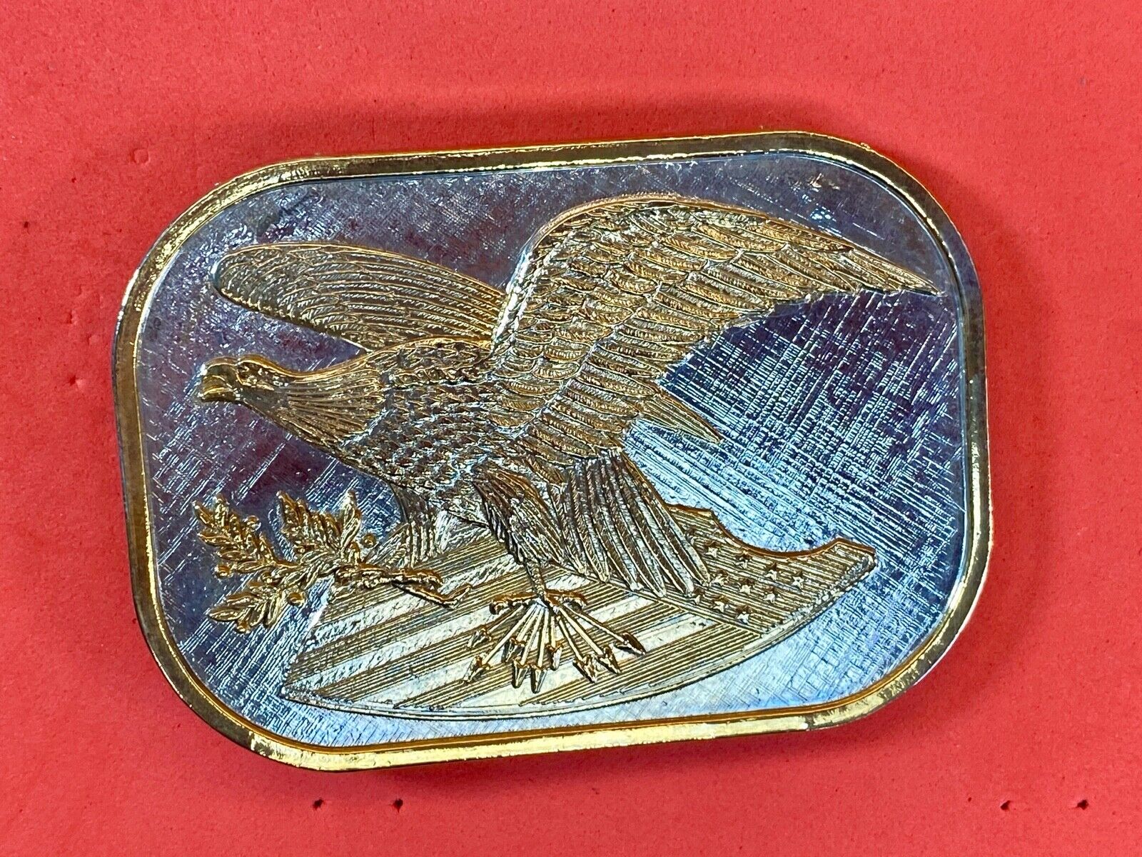 Two Toned Western Diving Hunting Eagle Western Numbered  Belt Buckle 