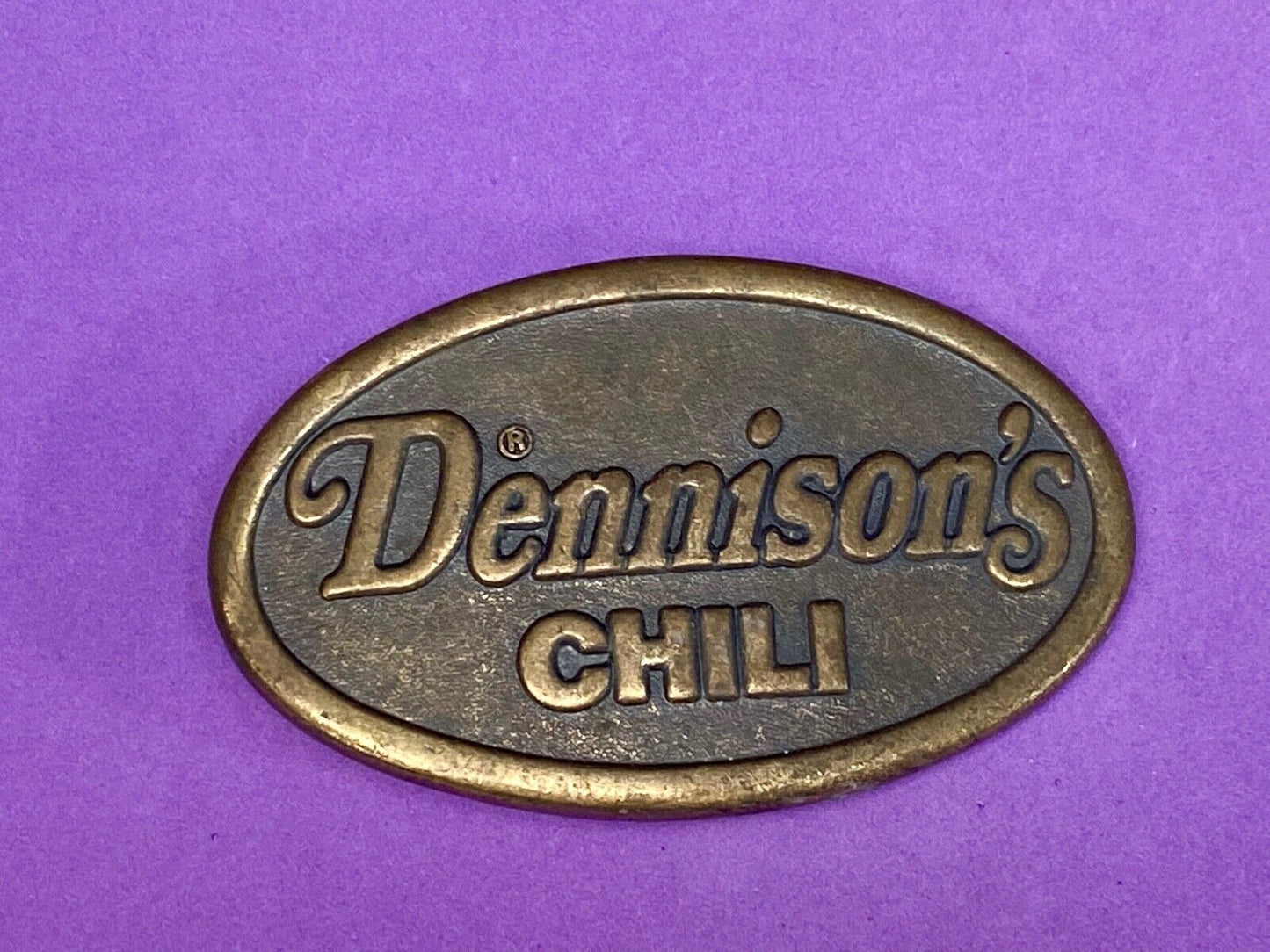 Vintage Dennison's Chili Belt Brass Tone Oval Buckle