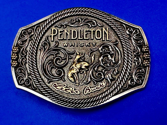 2021 Pendleton Whiskey Let'er Buck Rodeo Cowboy Montana Silversmiths Belt Buckle