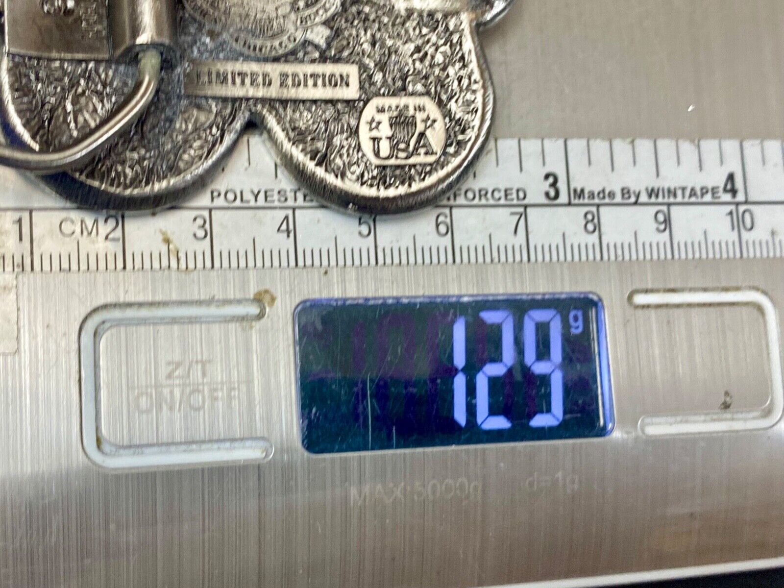 Vintage Coin Collectors Cluster figural 1979 Liberty JFK dimes belt buckle