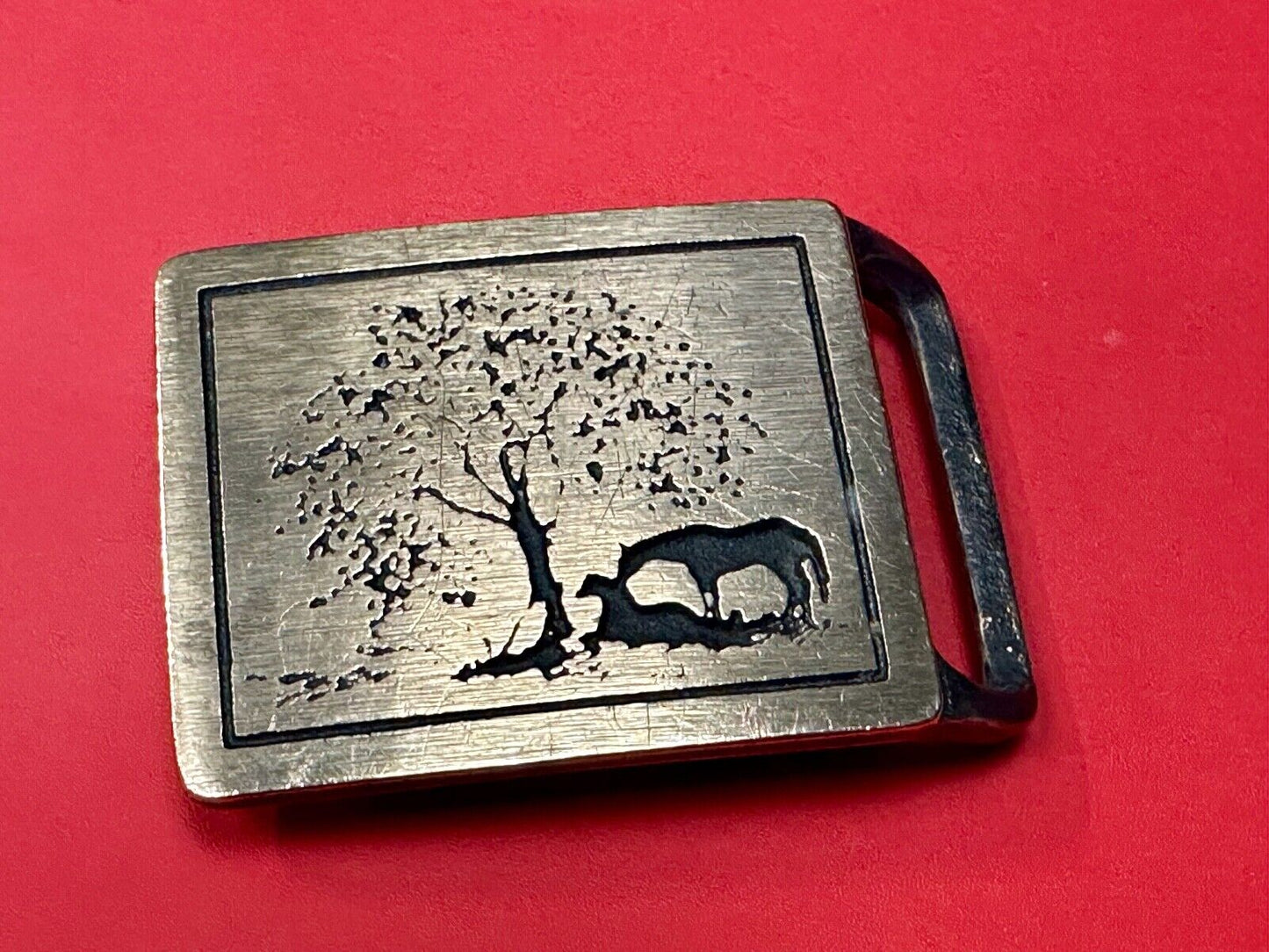 Two Horses - Vintage Tech Ether Guild ART belt buckle