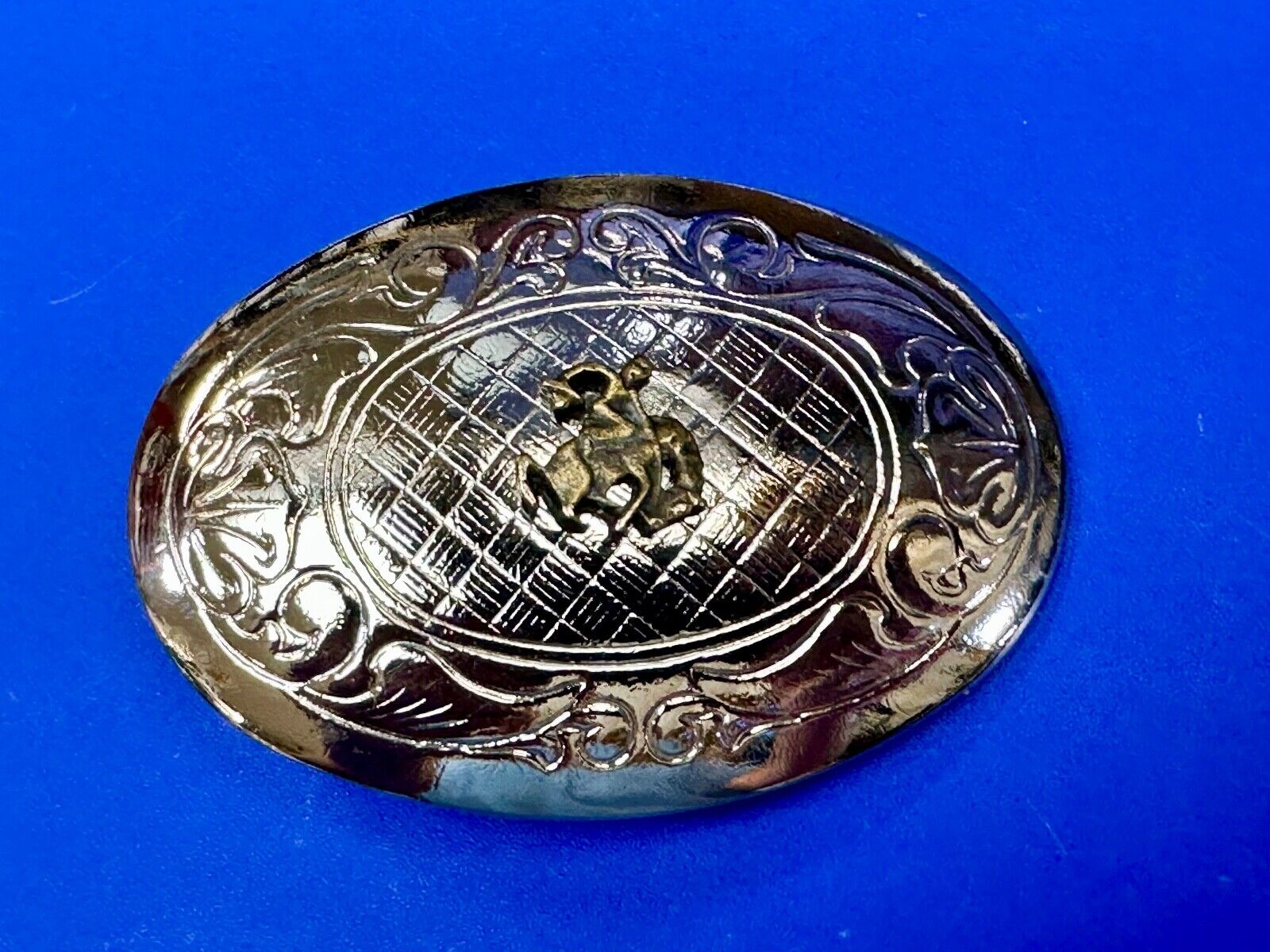 Vintage Cowboy Saddle Bronc western small center figure belt buckle