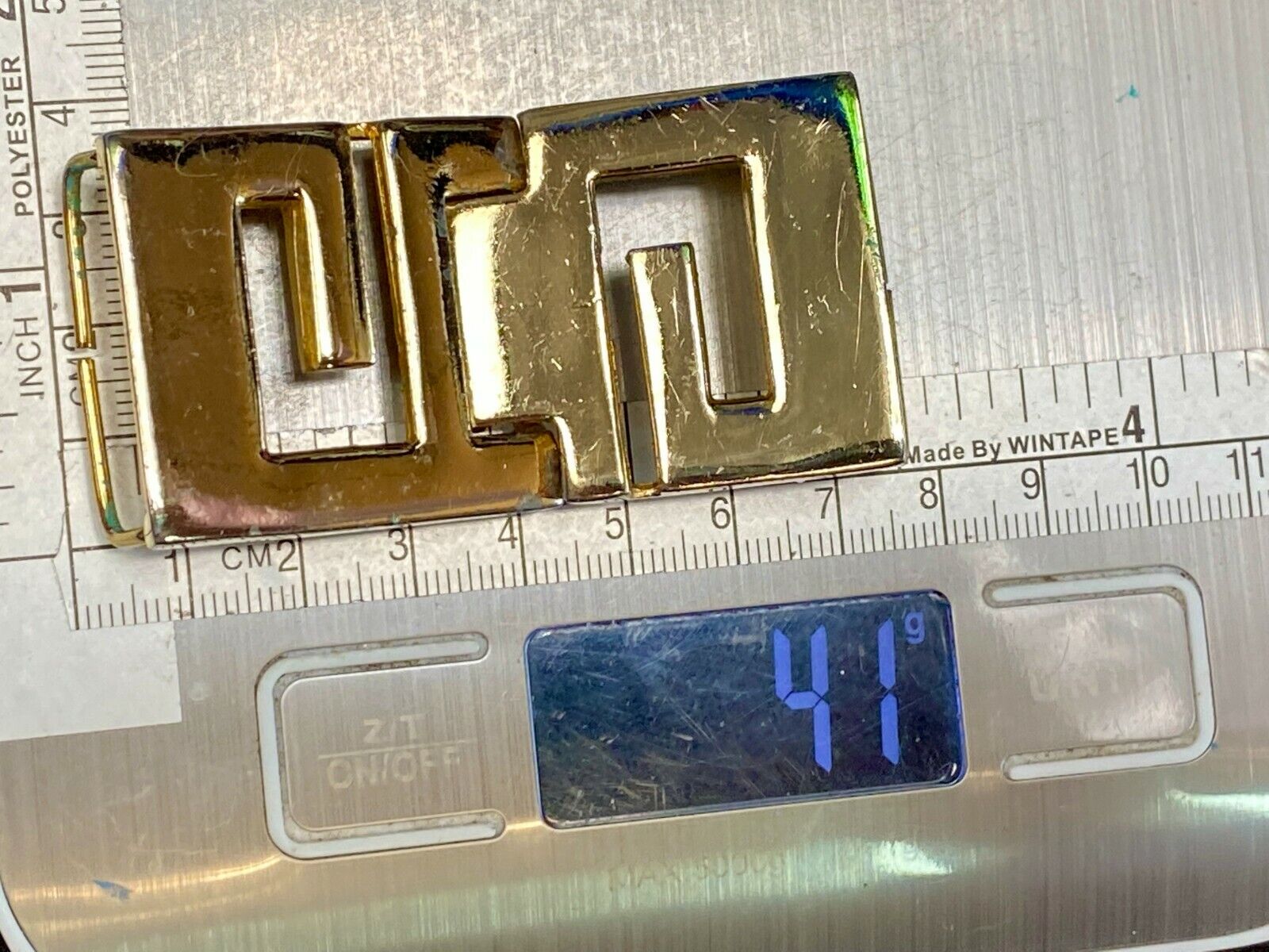 Vintage Gay Boyer Signed Two Piece Interlocking Belt Buckle