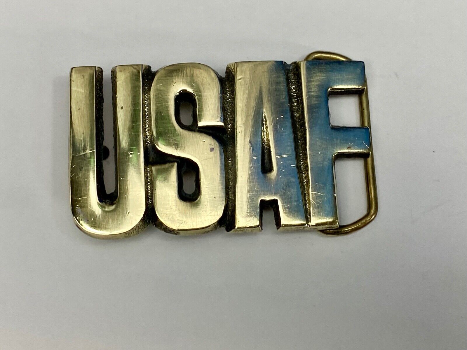 USAF United States Air Force Solid brass vintage block letters 