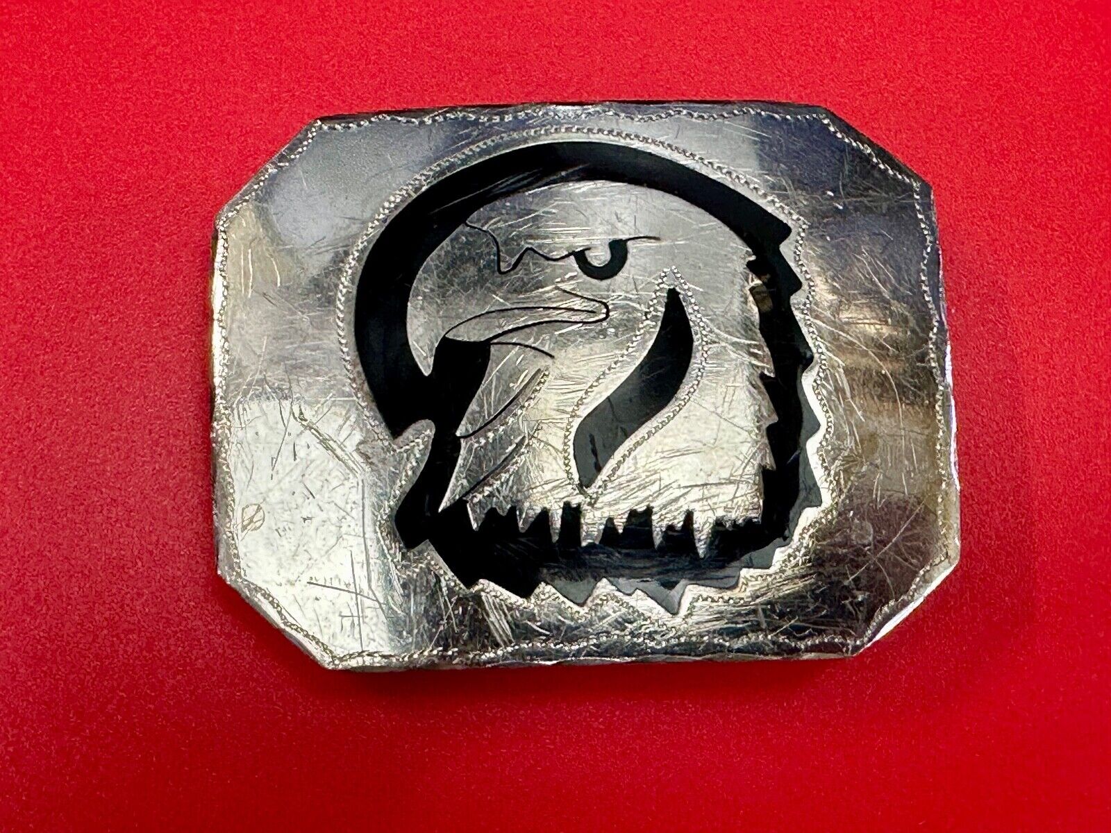 Bald EAGLE Vintage Inlaid Enameled Artisan? Beautiful Craftsmanship belt buckle