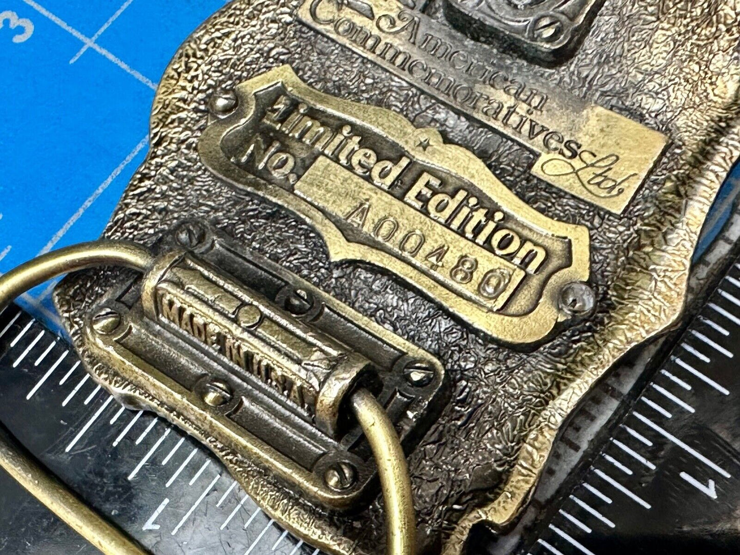 American Presidency Belt Buckle Vintage 200 Years Mount Rushmore Commemorative