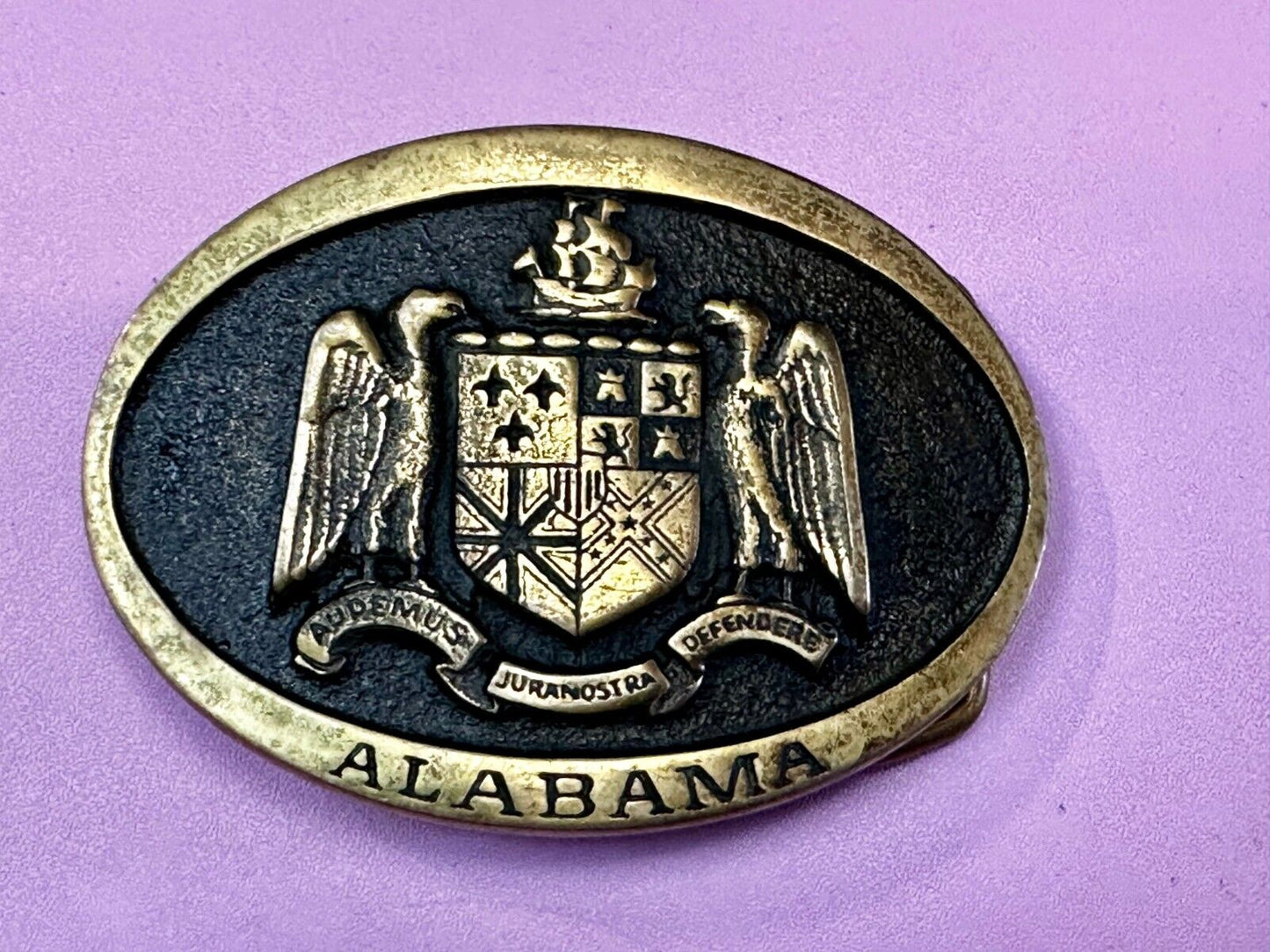 Alabama State Al Statehood Montgomery University Solid Brass 1978 Belt Buckle