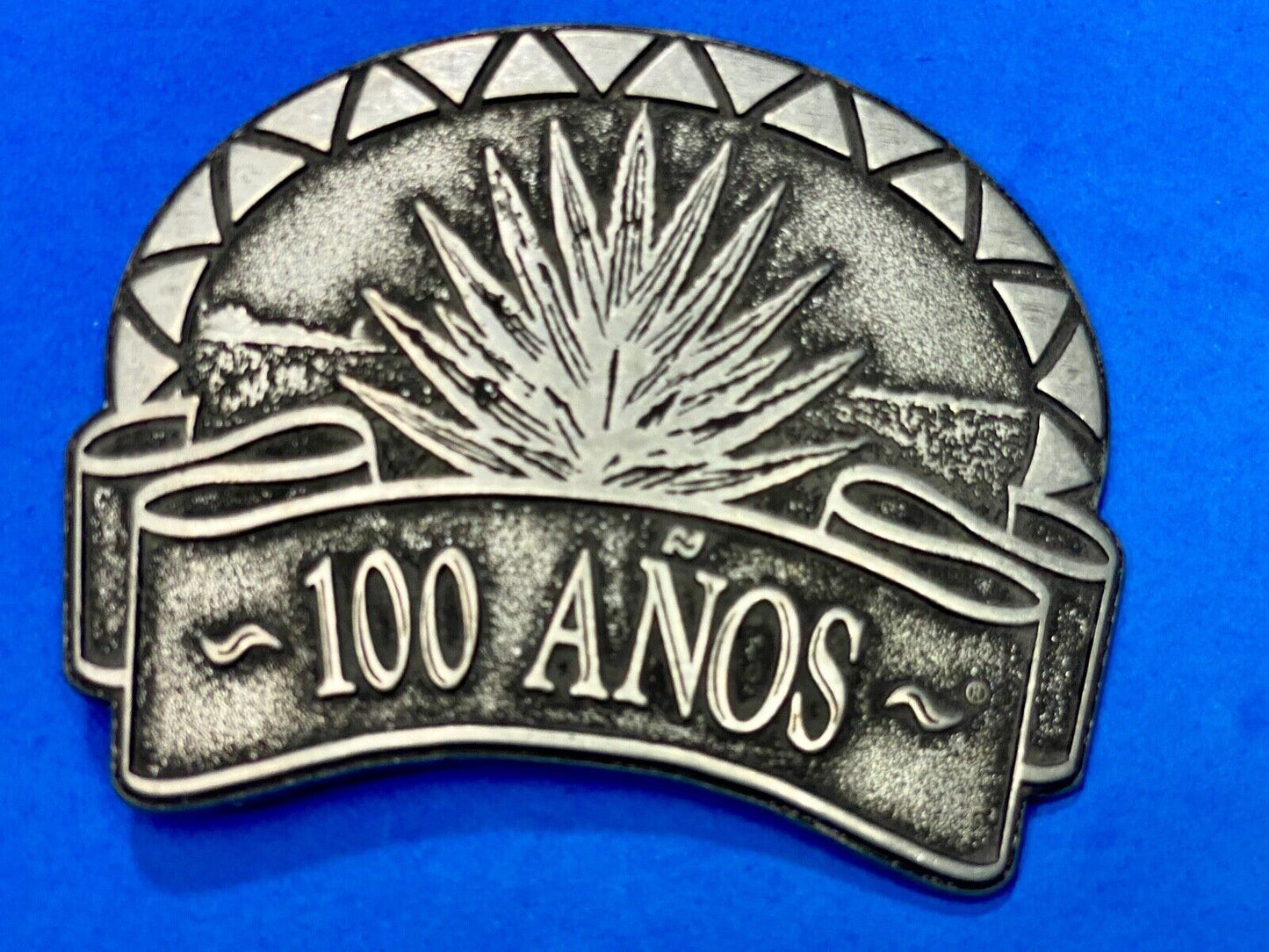 100 Anos  Mexican Tequila Liquor Brand Belt Buckle 100 Years Celebration 