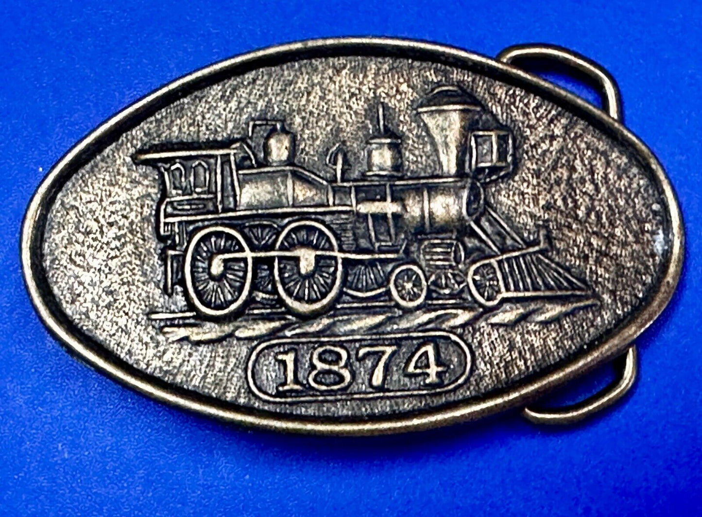 1874 Steam Engine Rail Road Railroad Train Vintage Belt Buckle