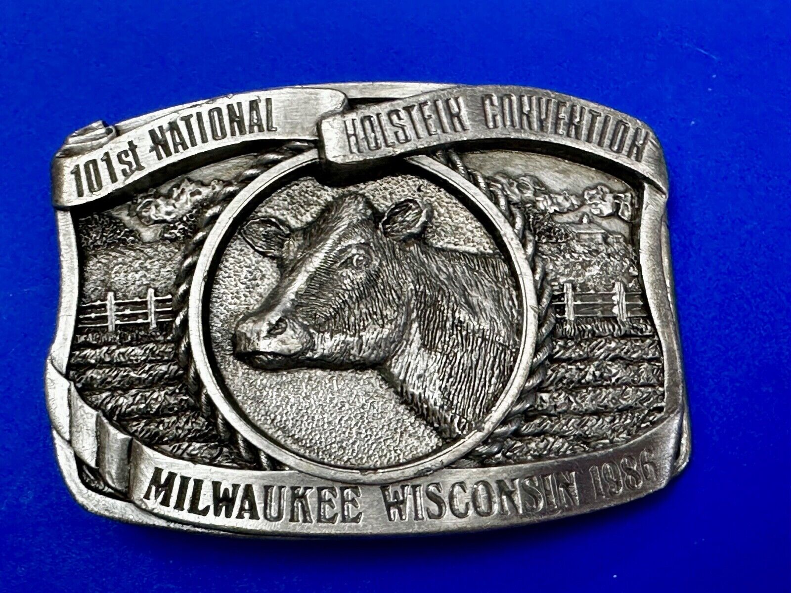 101st Holstein Convention The Dairy Shrine Milwaukee Wisconsin 1986 Belt Buckle