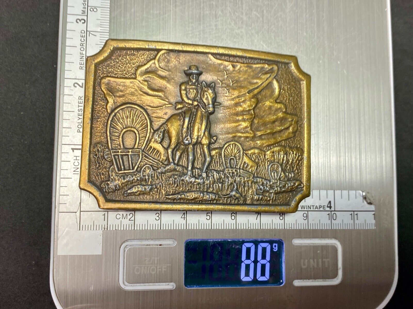 Tall In The Saddle Western Cowboy Horse Vintage Iconic Art Scene Belt Buckle 