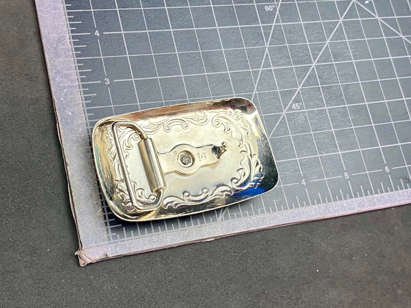 Usa made mixed metal western Rodeo Steer Texas longhorn belt buckle 
