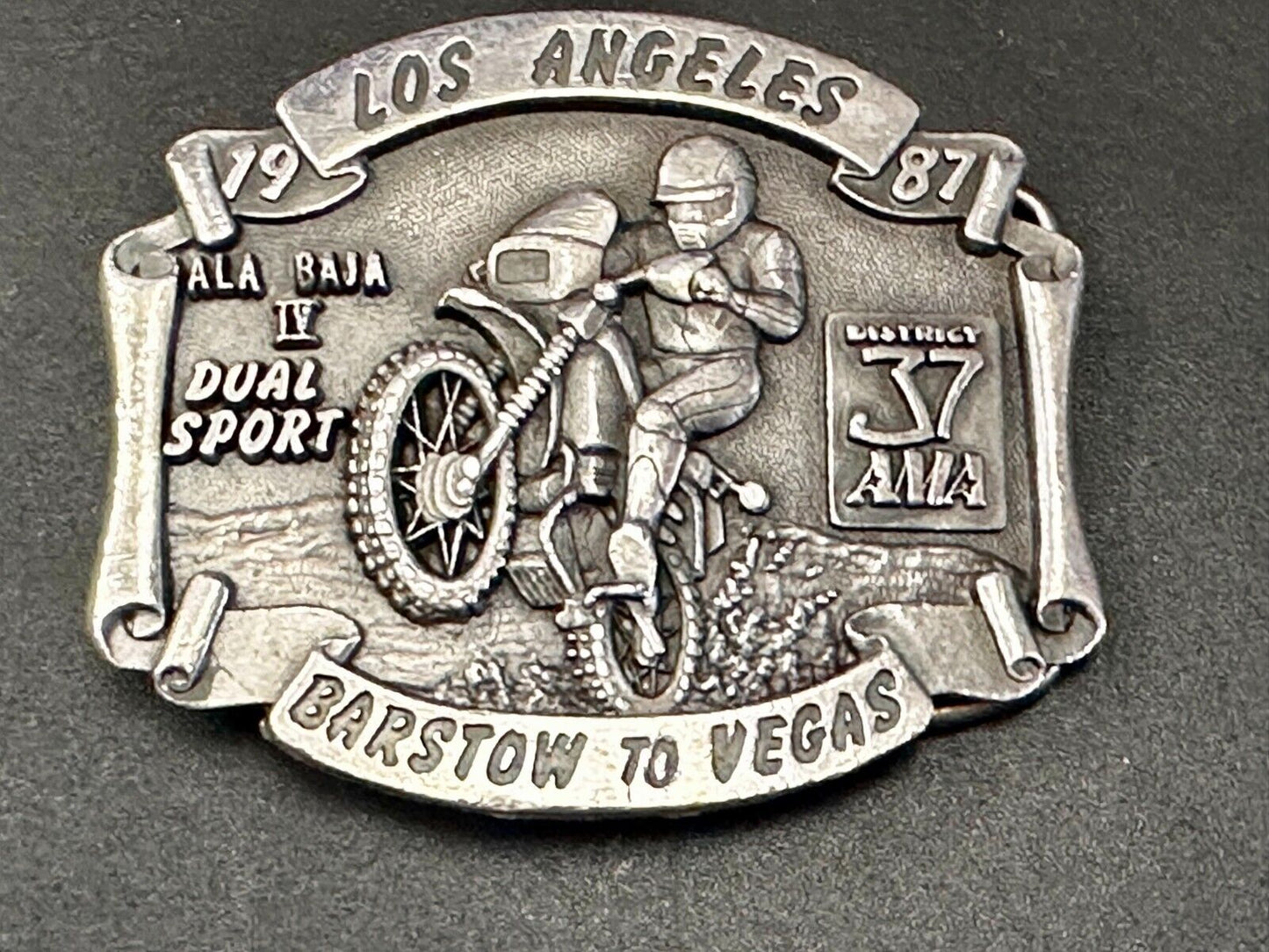 AMA Los Angeles to Barstow to Vegas 1987  Trail Ride Motorcycle Belt Buckle